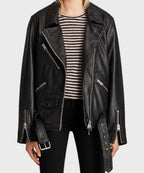 Women’s Black Motorcycle Leather Jacket