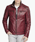 Mens Red Leather Jacket For Sale