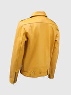 Mens Yellow Biker Leather Jacket