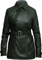 Womens Genuine Leather Biker Jacket Coat
