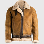 Men’s Brown B-3 Bomber Leather Jacket