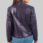 Women’s Vintage Purple Leather Jacket