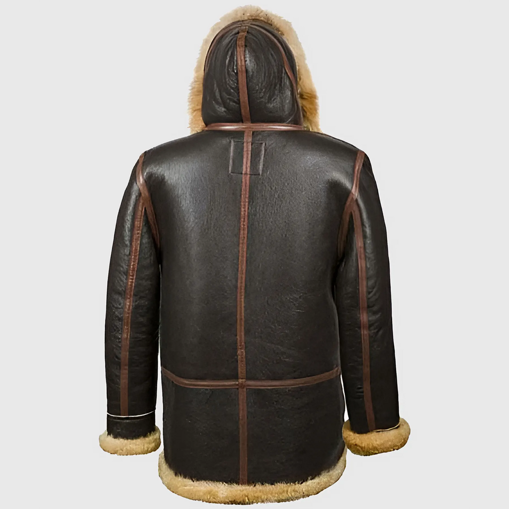 Connor Men’s Dark Brown B-7 Bomber Leather Jacket