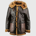 Connor Men’s Dark Brown B-7 Bomber Leather Jacket