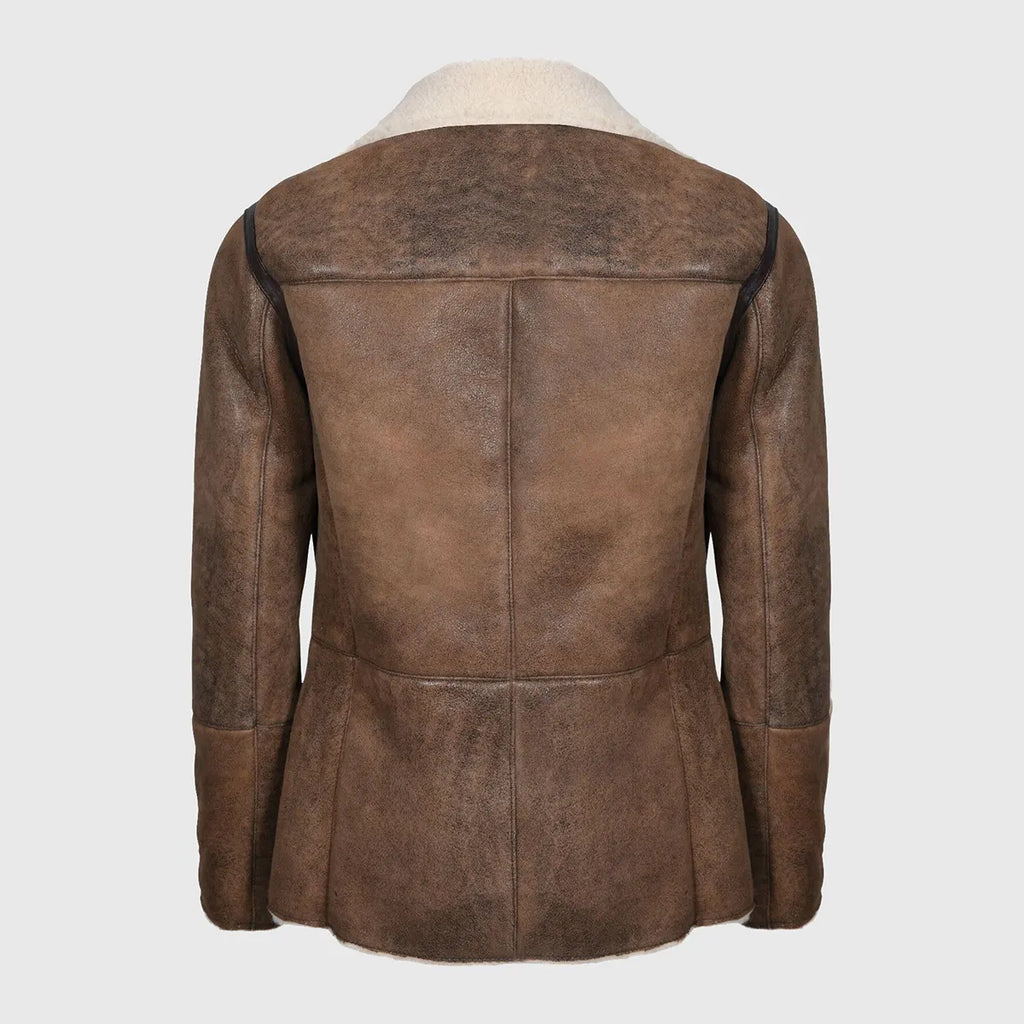 Faith Men’s Brown Distressed Aviator Leather Jacket