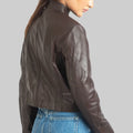 Helen Women’s Dark Brown Leather Jacket