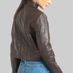 Helen Women’s Dark Brown Leather Jacket