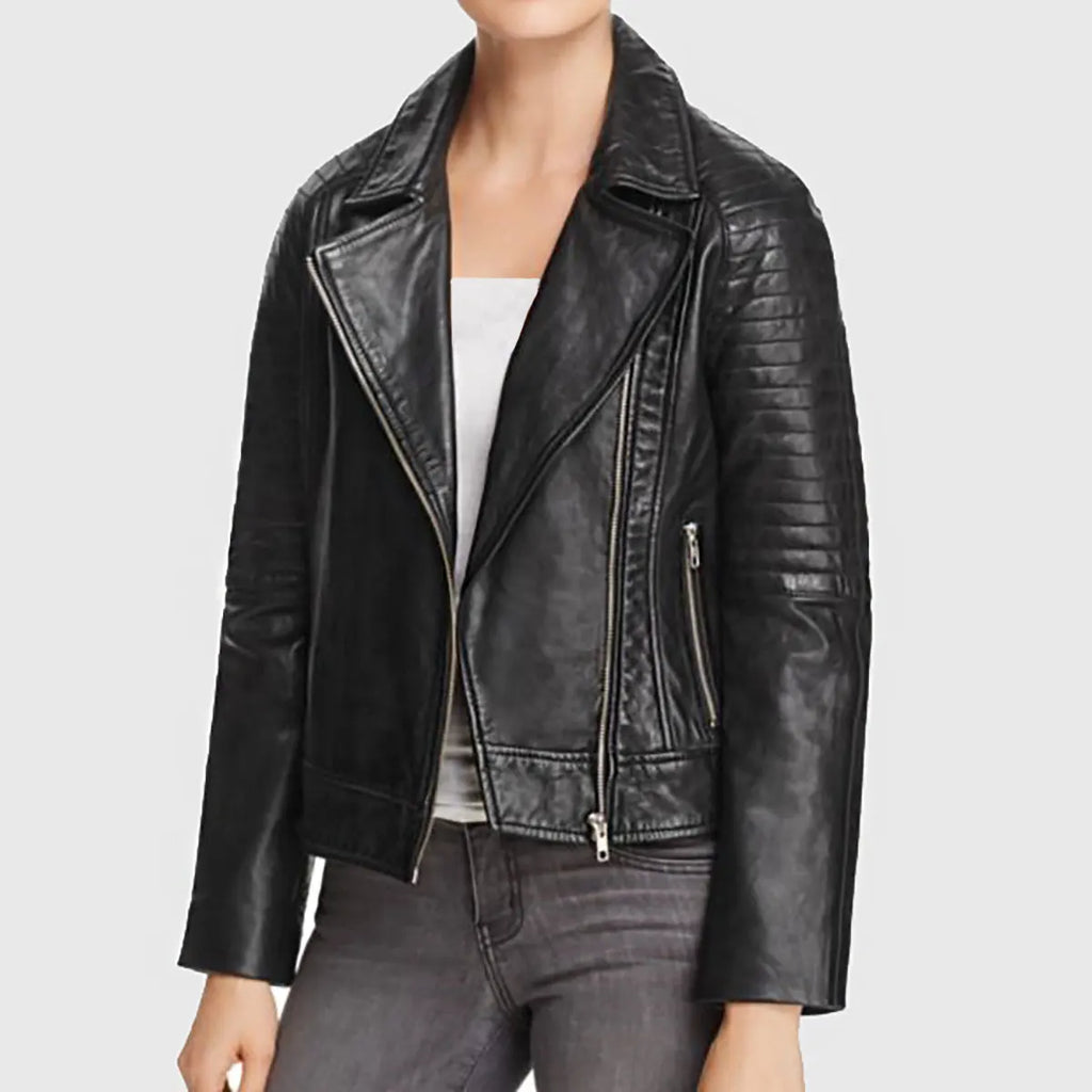 Kimbarley Women’s Black Leather Biker Jacket