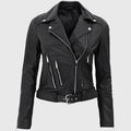 Women’s Black Biker Leather Jacket