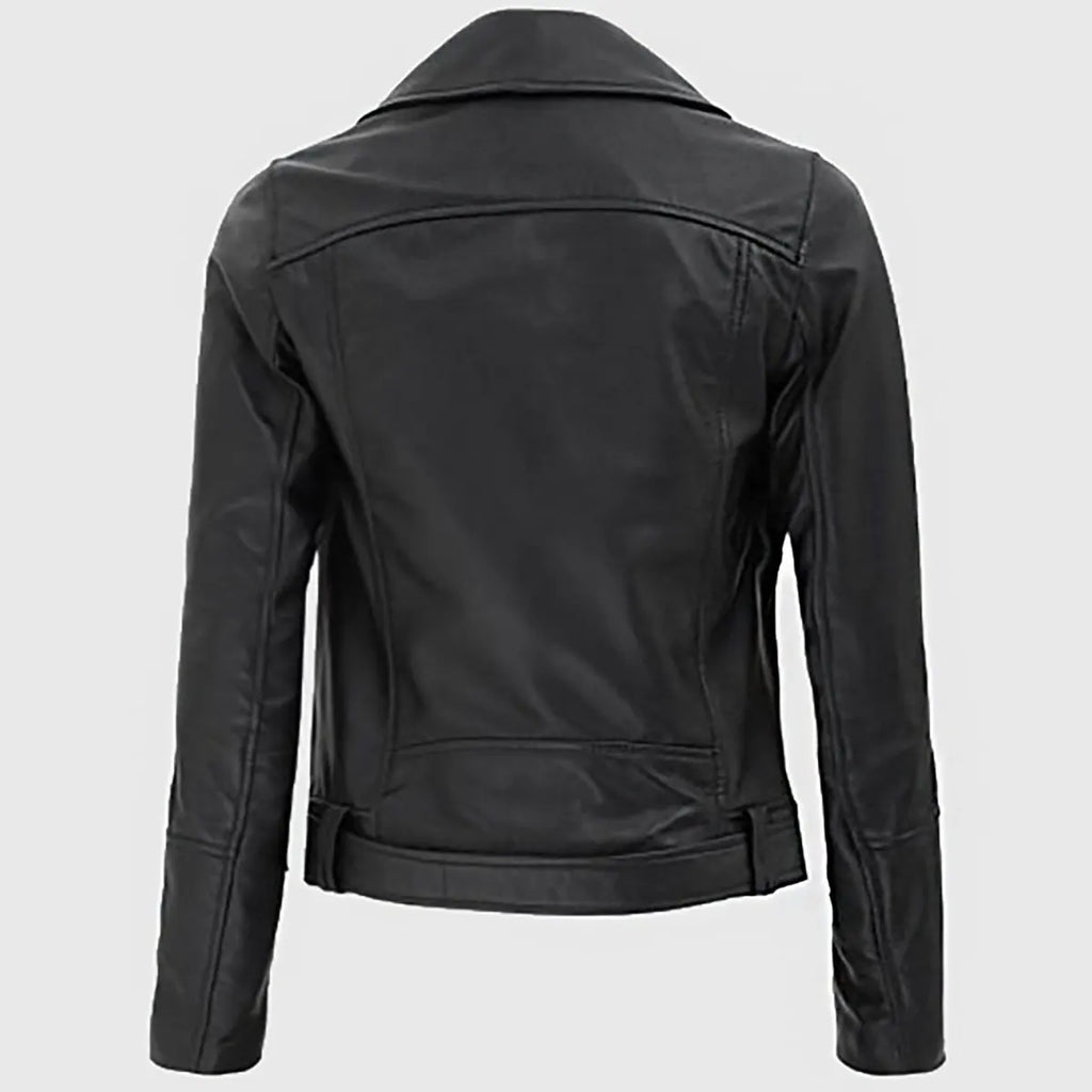 Women’s Black Biker Leather Jacket