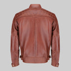 Sam Men’s Brown Quilted Biker Leather Jacket