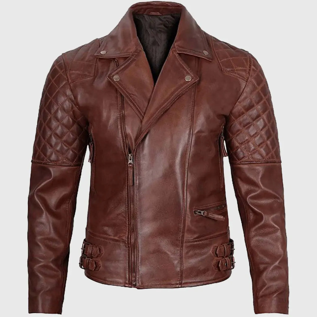 Vintage Brown Double Rider Biker Leather Jacket